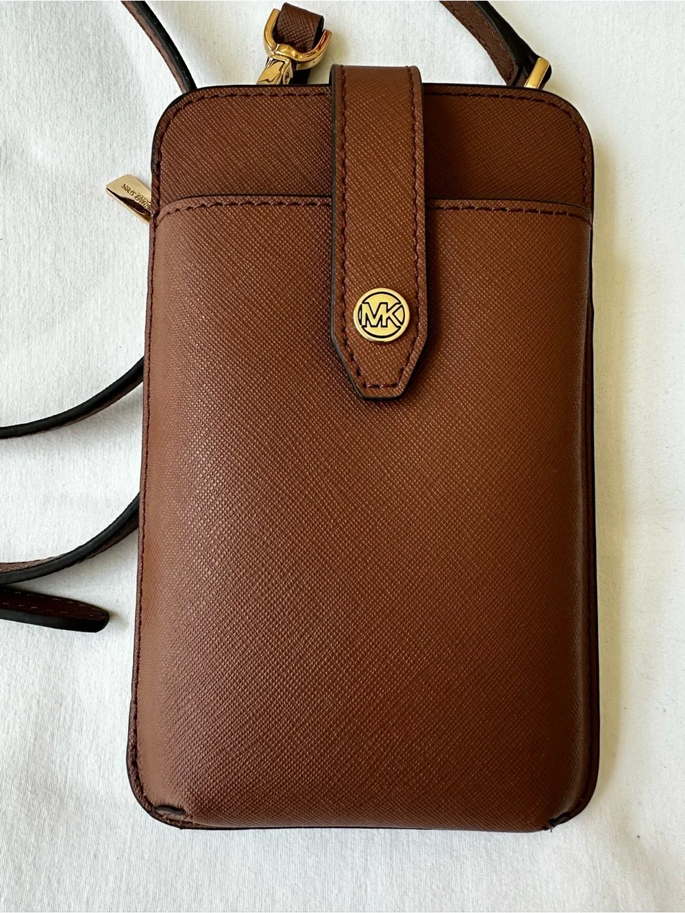 Michael Kors Jet Set Travel Smartphone Crossbody Brown Leather Phone Bag